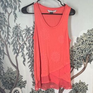 Vintage Desigual Coral Sleeveless Layered Women's Top, medium